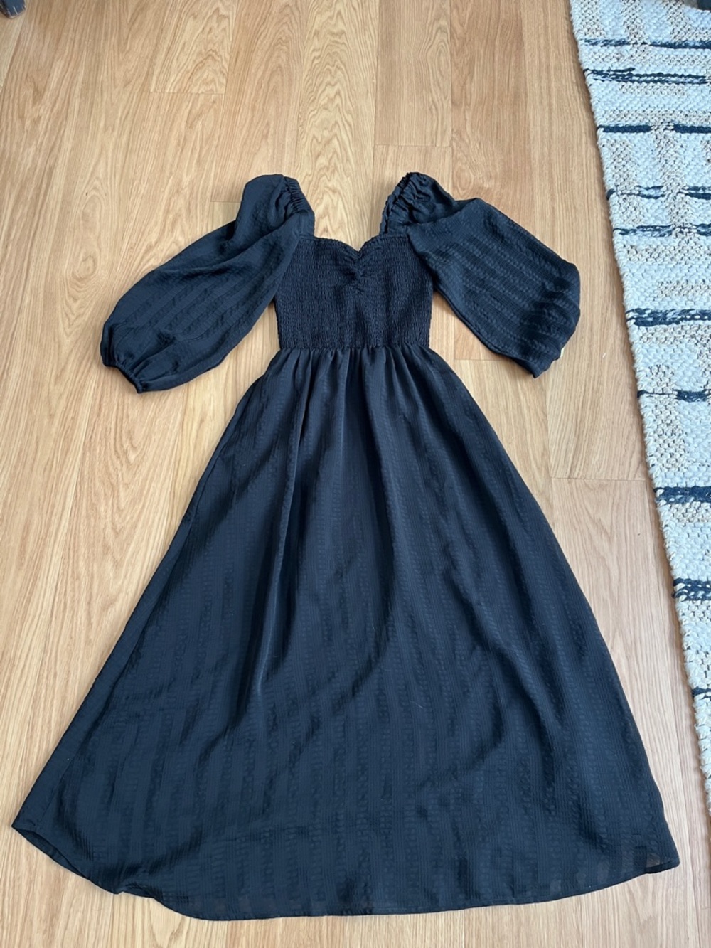 Madewell Women’s Lucie Sweetheart Midi Dress Black size XXS